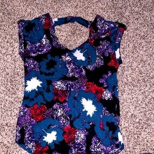 Floral top with unique back